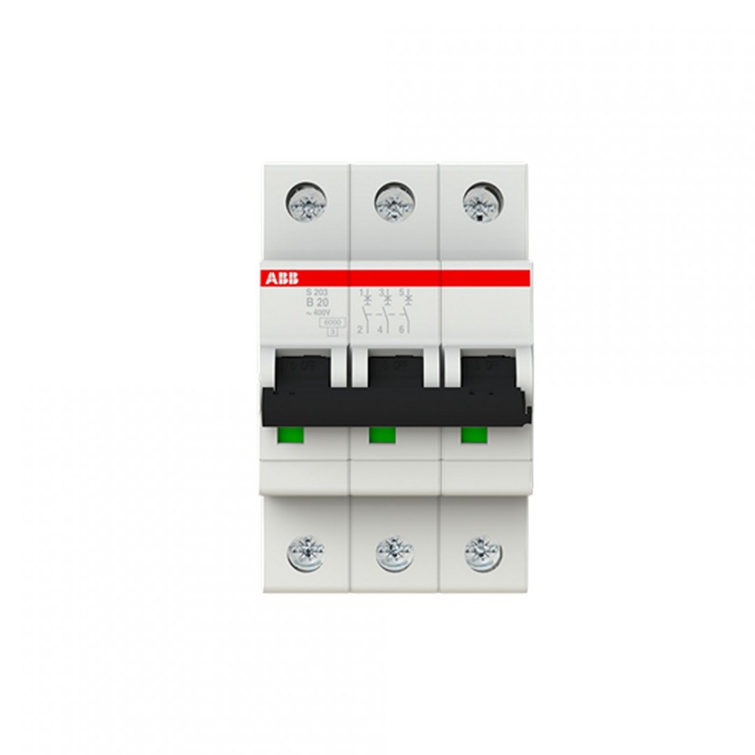 OSIGURAČ AUTOMATASKI - 3P - B KARAKTERISTIKE - 20A - S203-B20 - 10kA - ABB OSIGURAČ AUTOMATASKI - 3P - B KARAKTERISTIKE - 20A - S203-B20 - 10kA - ABB
