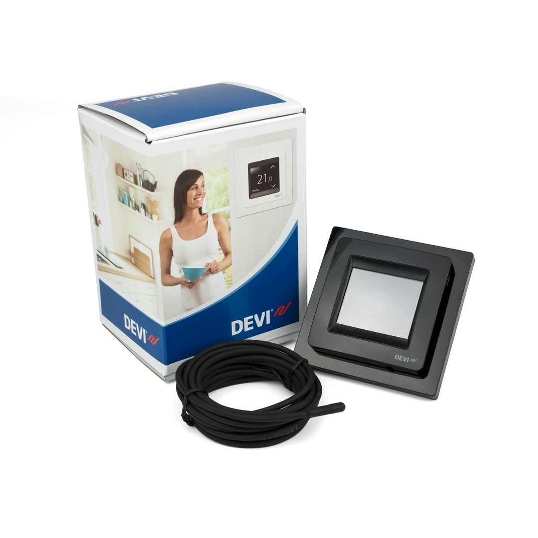 TERMOSTAT PŽ DEVIREG TOUCH 16A CRNI PODNI+PROSTORNI SENZOR TERMOSTAT PŽ DEVIREG TOUCH 16A CRNI PODNI+PROSTORNI SENZOR