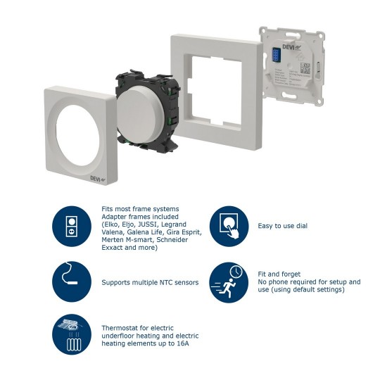 TERMOSTAT PŽ DEVIREG DISPLAY CONNECT 16A BIJELI PODNI+PROSTOR