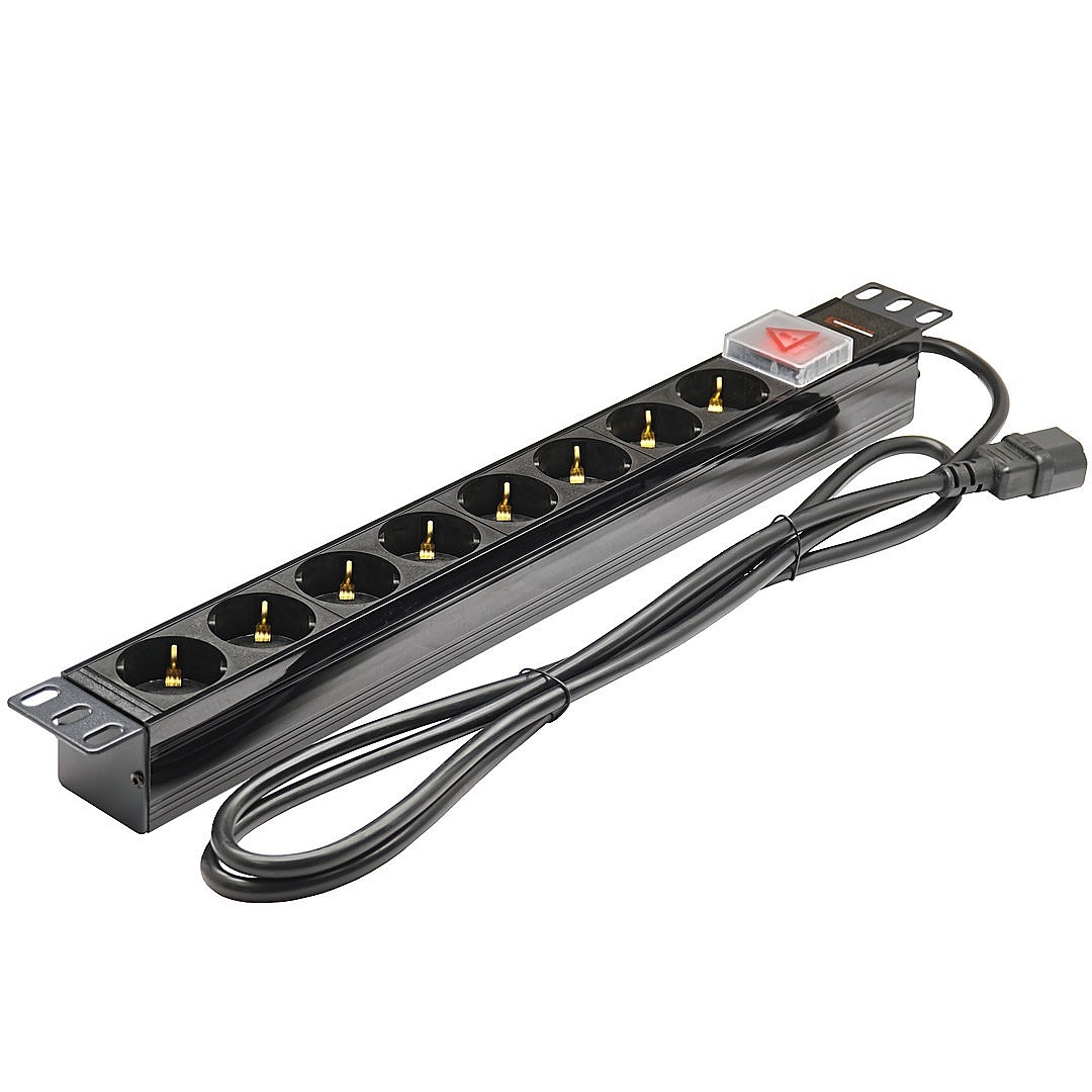 PANEL 19" 8xŠUKO + PREKIDAČ ZA UPS (C14) - PLASTIČNI PANEL 19" 8xŠUKO + PREKIDAČ ZA UPS (C14) - PLASTIČNI