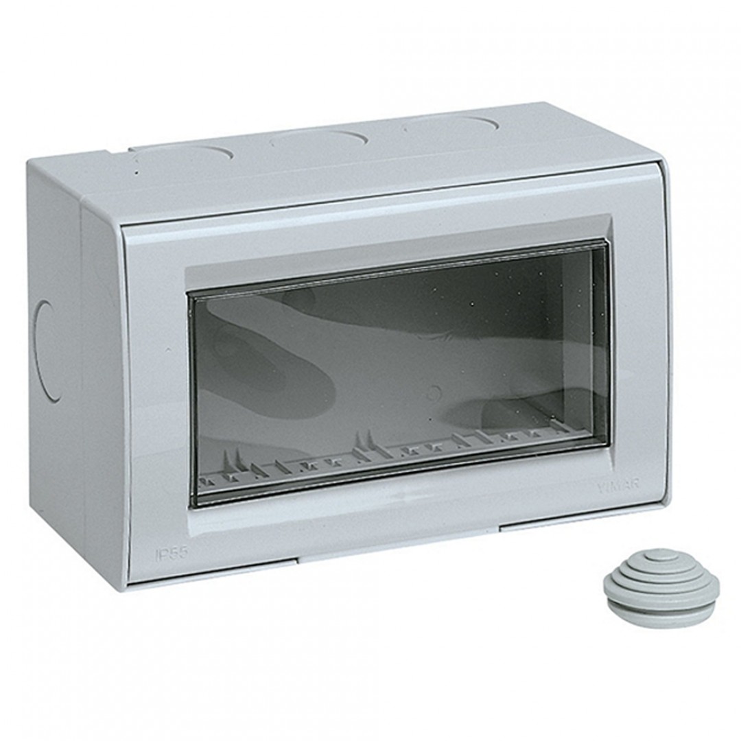 KUTIJA S POKLOPCEM - NADŽBUKNA - 4 MODULA - IP55 - 13545 - VIMAR KUTIJA S POKLOPCEM - NADŽBUKNA - 4 MODULA - IP55 - 13545 - VIMAR