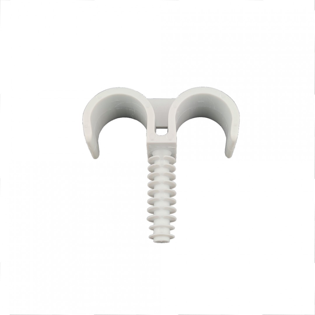 OBUJMICA - CLIP DUPLA - SM20 - ZA CIJEVI - FI18,5-24MM - RUPA - FI8MM - SMRDELPLAST OBUJMICA - CLIP DUPLA - SM20 - ZA CIJEVI - FI18,5-24MM - RUPA - FI8MM - SMRDELPLAST