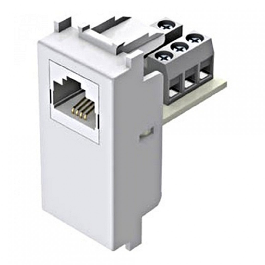 PRIKLJUČNICA TELEFONSKA - RJ11 - 6/4 - BIJELA - 1 MODUL - KM30PW - TEM MODUL PRIKLJUČNICA TELEFONSKA - RJ11 - 6/4 - BIJELA - 1 MODUL - KM30PW - TEM MODUL