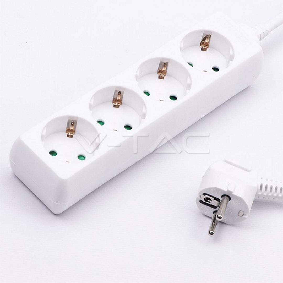 PRIKLJUČNICA PRIJENOSNA - 4X1,5M - BIJELA -V-TAC PRIKLJUČNICA PRIJENOSNA - 4X1,5M - BIJELA -V-TAC