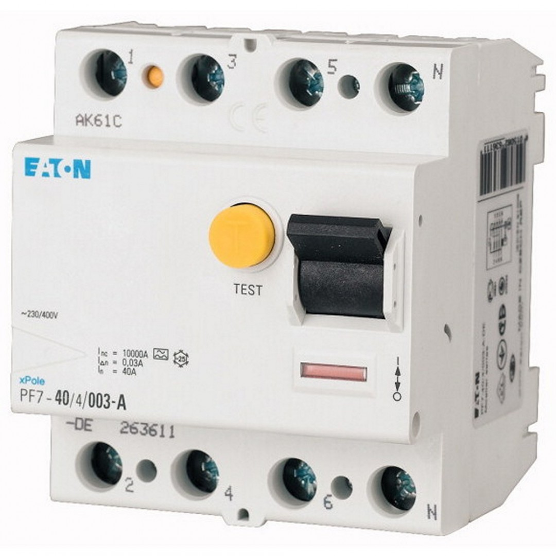 SKLOPKA FID - 4P - 63/0,03A - PF7-63/4/003 - 263590 - EATON SKLOPKA FID - 4P - 63/0,03A - PF7-63/4/003 - 263590 - EATON