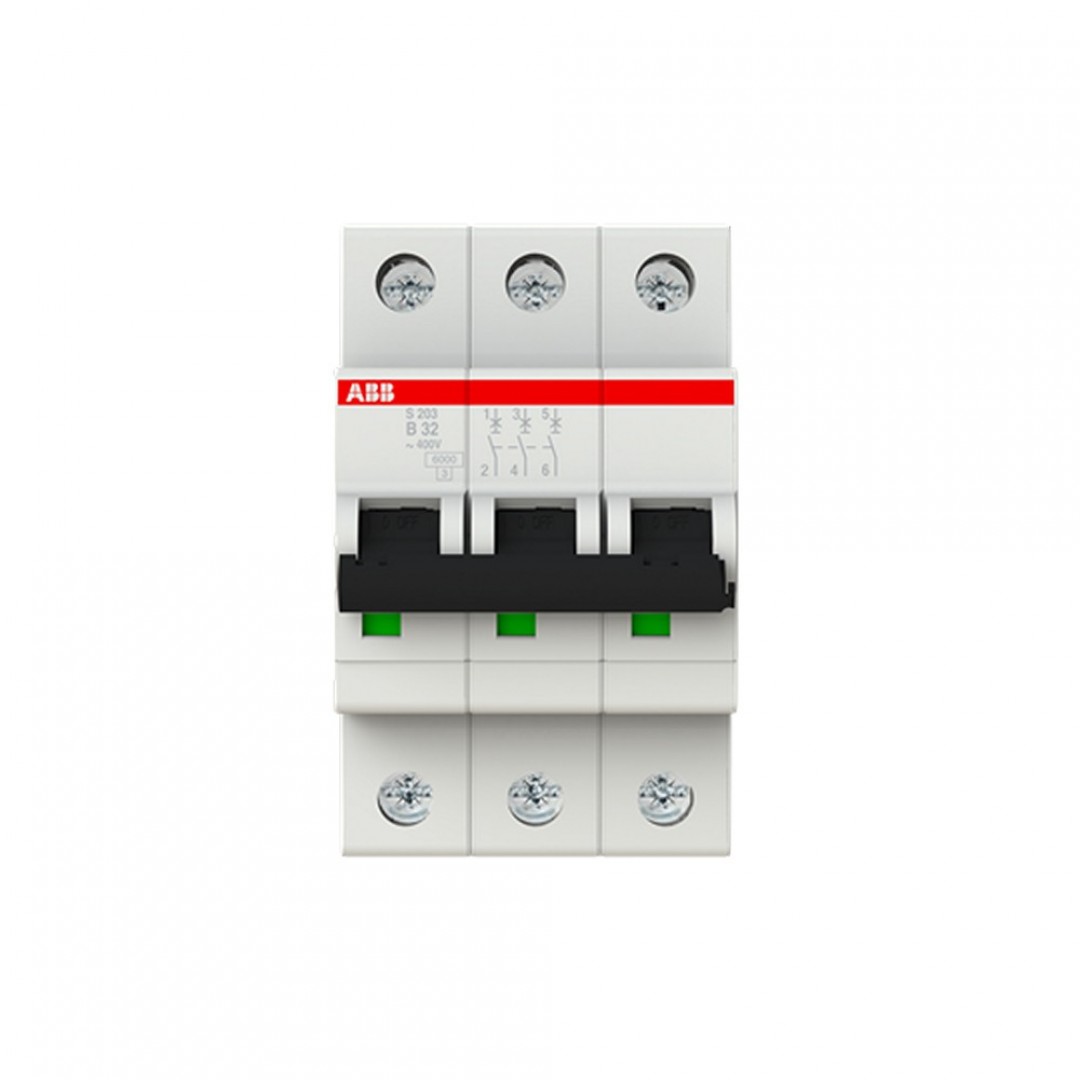 OSIGURAČ AUTOMATSKI - 3P - B KARAKTERISTIKE - 32A - 10kA - S203-B32 - ABB OSIGURAČ AUTOMATSKI - 3P - B KARAKTERISTIKE - 32A - 10kA - S203-B32 - ABB