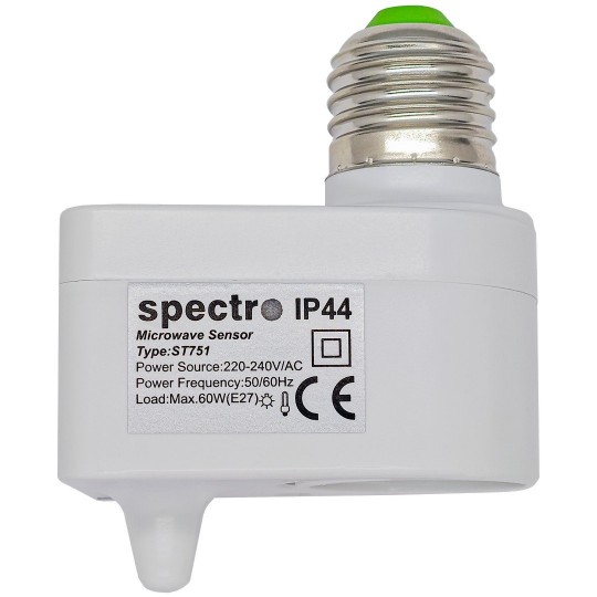 SENZOR RADARSKI + GRLO E27 - 60W max. - 360° - KRUG 1-8m - SPECTRO