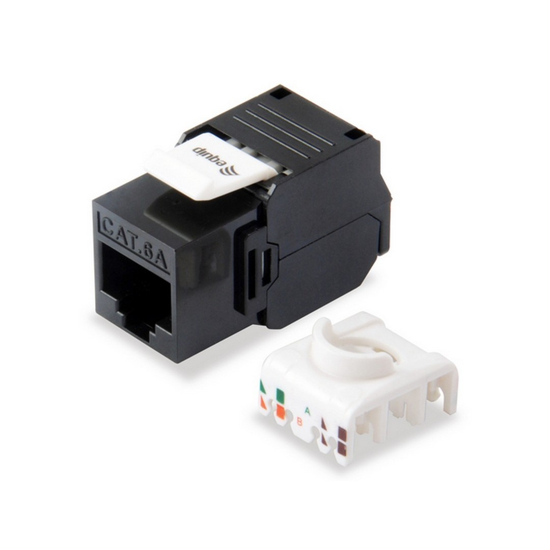 KEYSTONE RJ45 CAT6A UTP 180° 3µ CRNI TOOLLESS EQUIP KEYSTONE RJ45 CAT6A UTP 180° 3µ CRNI TOOLLESS EQUIP