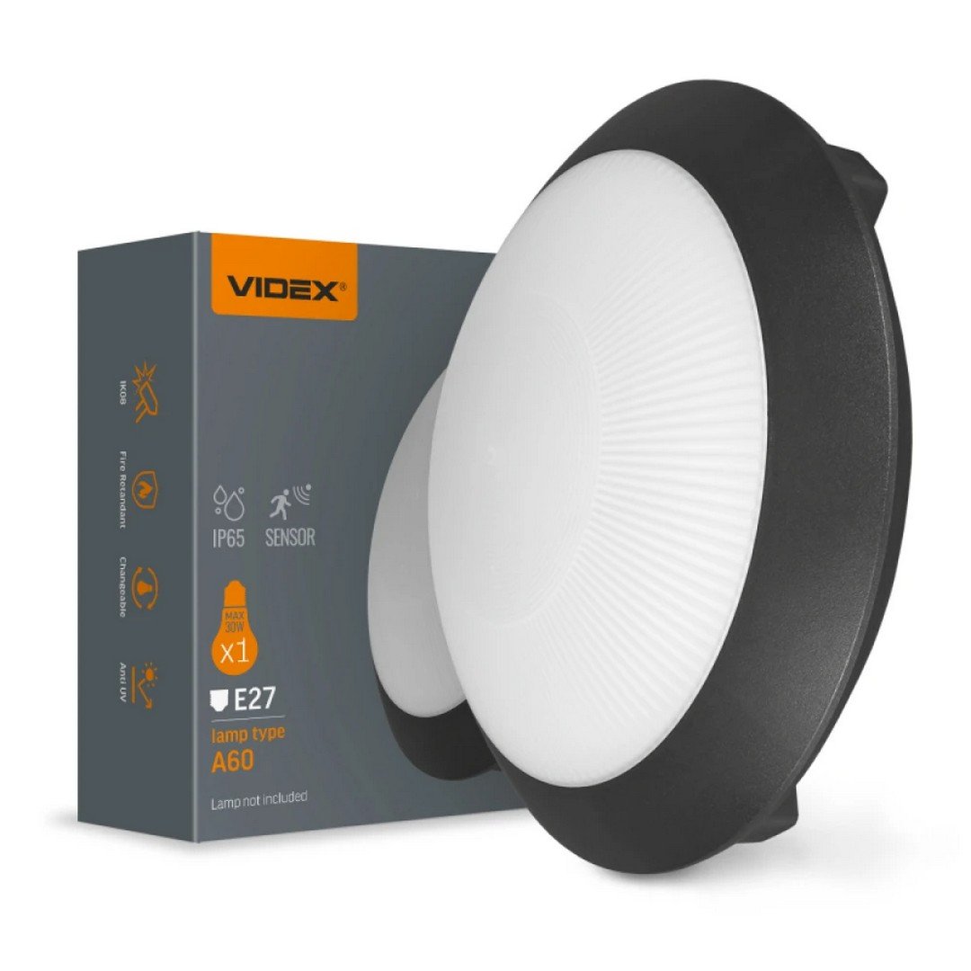 PLAFONJERA - RADARSKI SENZOR - E27 / 1x60W - IP65 - CRNA PLAFONJERA - RADARSKI SENZOR - E27 / 1x60W - IP65 - CRNA