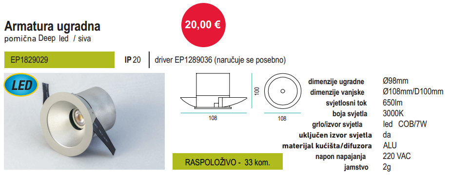 [izdvajamo] Svjetiljke za unutarnju i vanjsku ugradnju, unutarnja i vanjska rasvjeta